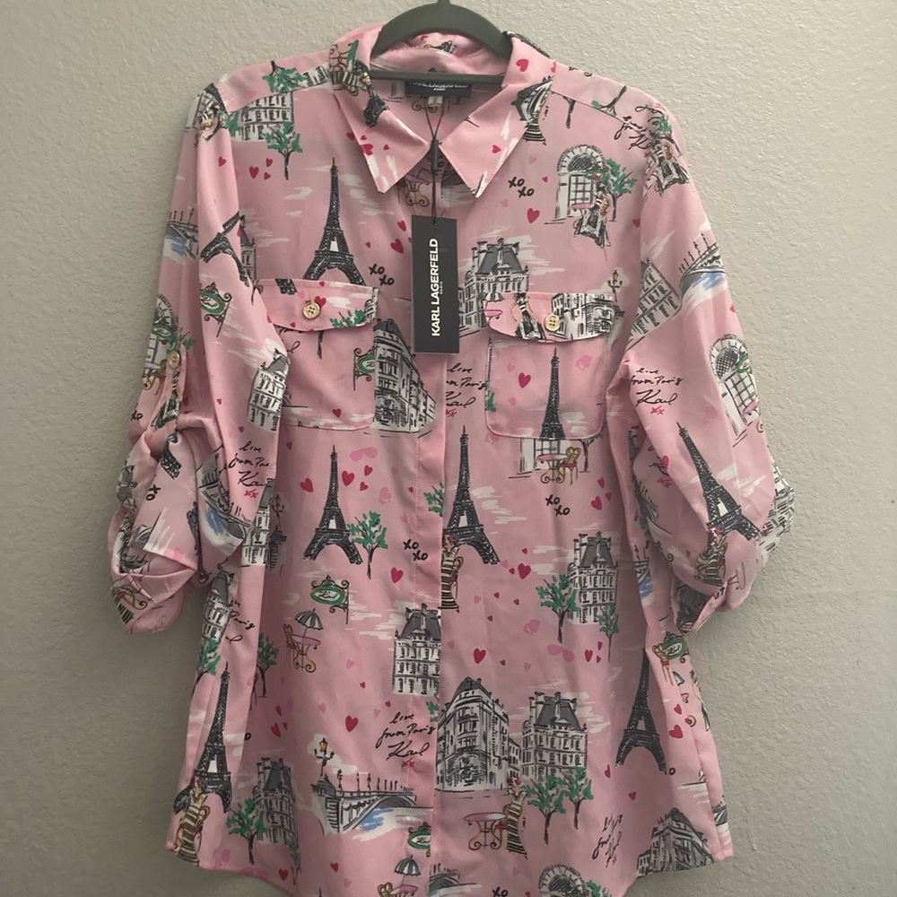 Karl Lagerfeld Paris button down blouse.